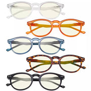 eyekeeper.com 5 Pack Chic Oval Style  Blue Light Filter Reading Glasses UVR071 Eyeglasses