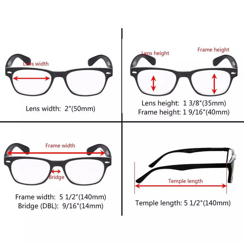 eyekeeper.com 5 Pack Chic Reading Glasses Classic Readers RFH4 Eyeglasses