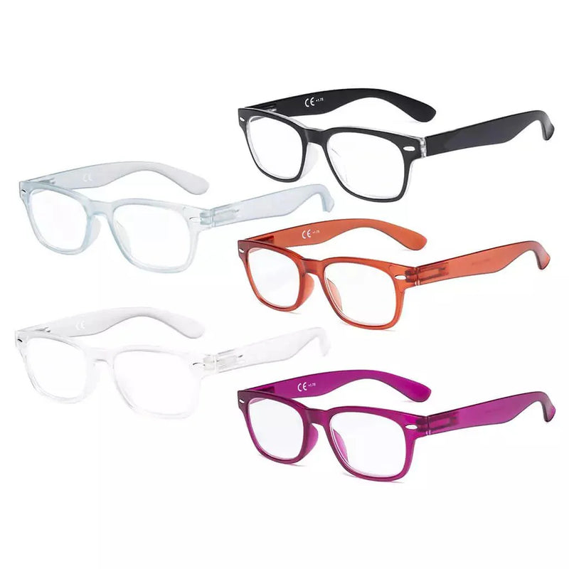eyekeeper.com 5 Pack Chic Reading Glasses Classic Readers RFH4 Eyeglasses