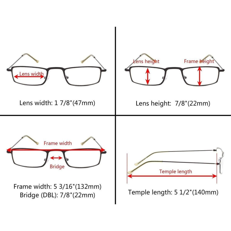 eyekeeper.com 5 Pack Chic Readers Stainless Steel R15004 Eyeglasses