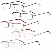 eyekeeper.com 5 Pack Chic Rectangle Reading Glasses Stainless Steel R15004 Eyeglasses