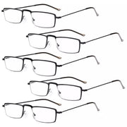 eyekeeper.com 5 Pack Chic Rectangle Reading Glasses Stainless Steel R15004 Eyeglasses