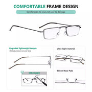 eyekeeper.com 5 Pack Chic Rectangle Reading Glasses Stainless Steel R15004 Eyeglasses