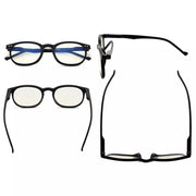 eyekeeper.com 5 Pack Chic Round Blue Light Filter Reading Glasses UVR065 Eyeglasses
