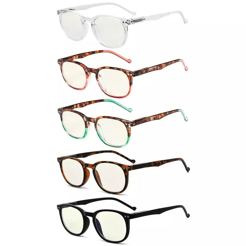eyekeeper.com 5 Pack Chic Round Blue Light Filter Reading Glasses UVR065 Eyeglasses