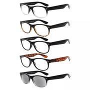 eyekeeper.com 5 Pack Classic 80's Readers Include Sunglasses R011 Eyeglasses