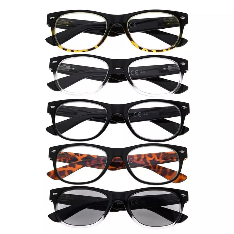 eyekeeper.com 5 Pack Classic 80's Reading Glasses Include Sunglasses R011 Eyeglasses