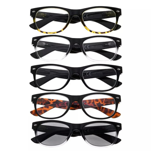 eyekeeper.com 5 Pack Classic 80's Reading Glasses Include Sunglasses R011 Eyeglasses