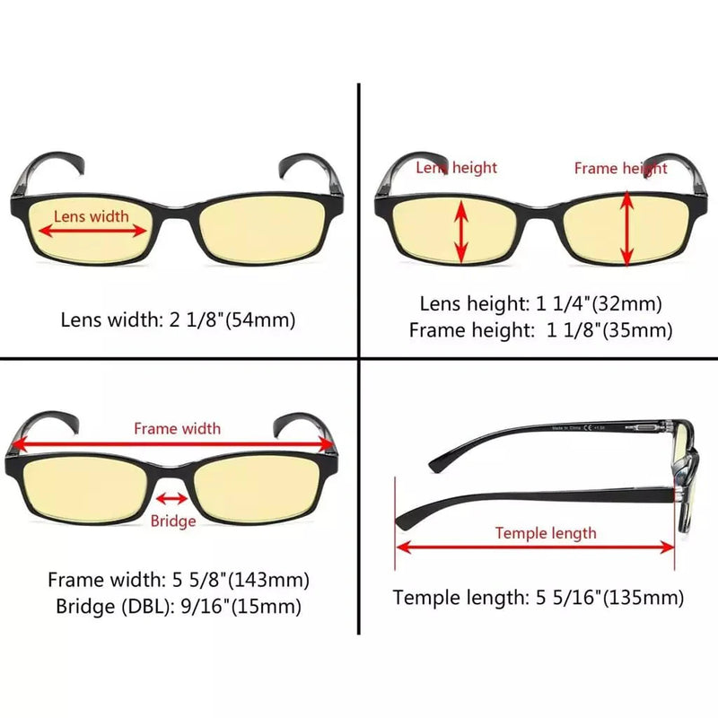 eyekeeper.com 5 Pack Classic Blue Light Blocking Reading Glasses TMCG177 Eyeglasses
