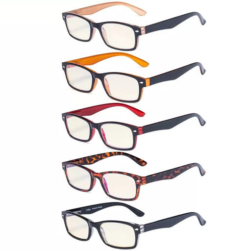 eyekeeper.com 5 Pack Classic Blue Light Filter Reading Glasses UVR055 Eyeglasses