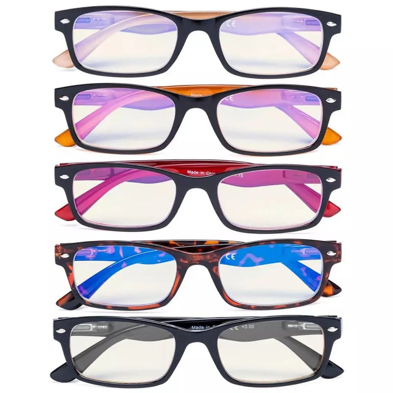 eyekeeper.com 5 Pack Classic Blue Light Filter Reading Glasses UVR055 Eyeglasses