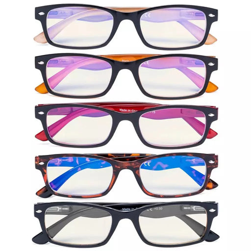 eyekeeper.com 5 Pack Classic Blue Light Filter Reading Glasses UVR055 Eyeglasses