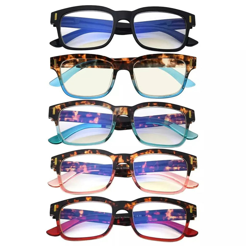 eyekeeper.com 5 Pack Classic Blue Light Filter Reading Glasses UVRT1802 Eyeglasses