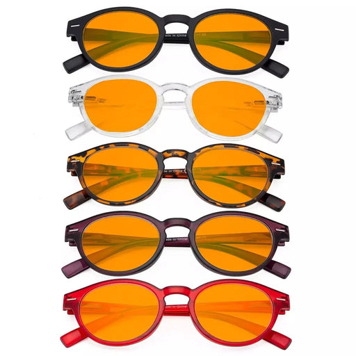 eyekeeper.com 5 Pack Classic Oval Blue Light Blocking Reading Glasses DS091 Eyeglasses