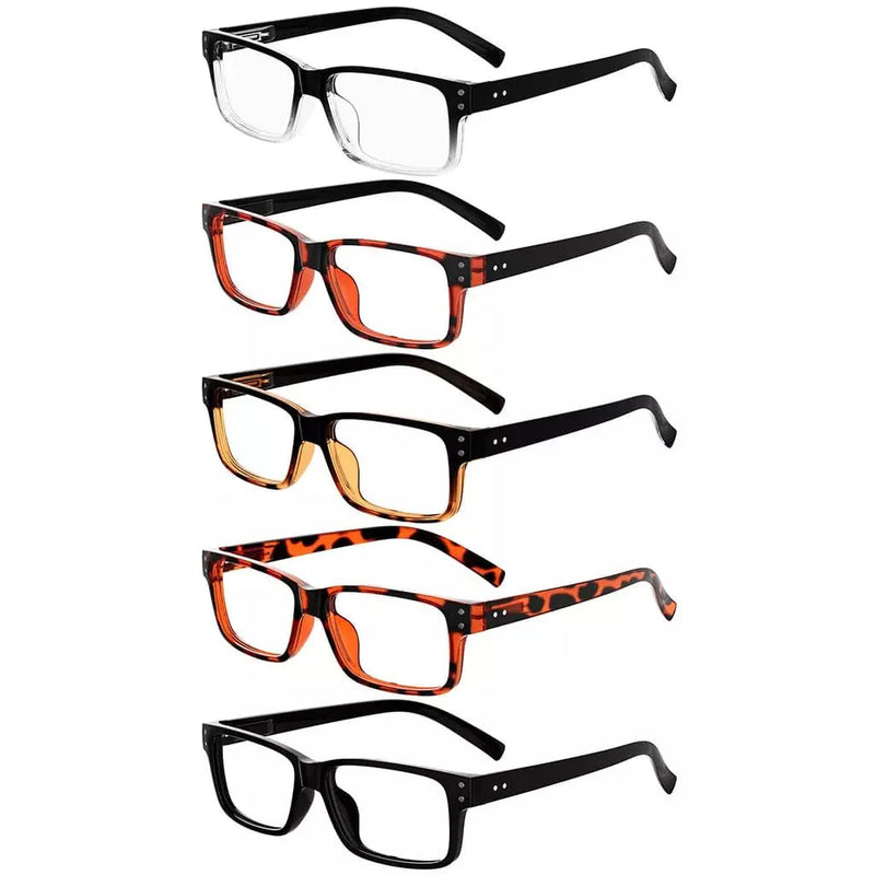 eyekeeper.com 5 Pack Classic Reading Glasses Spring Hinge Readers R032 Eyeglasses