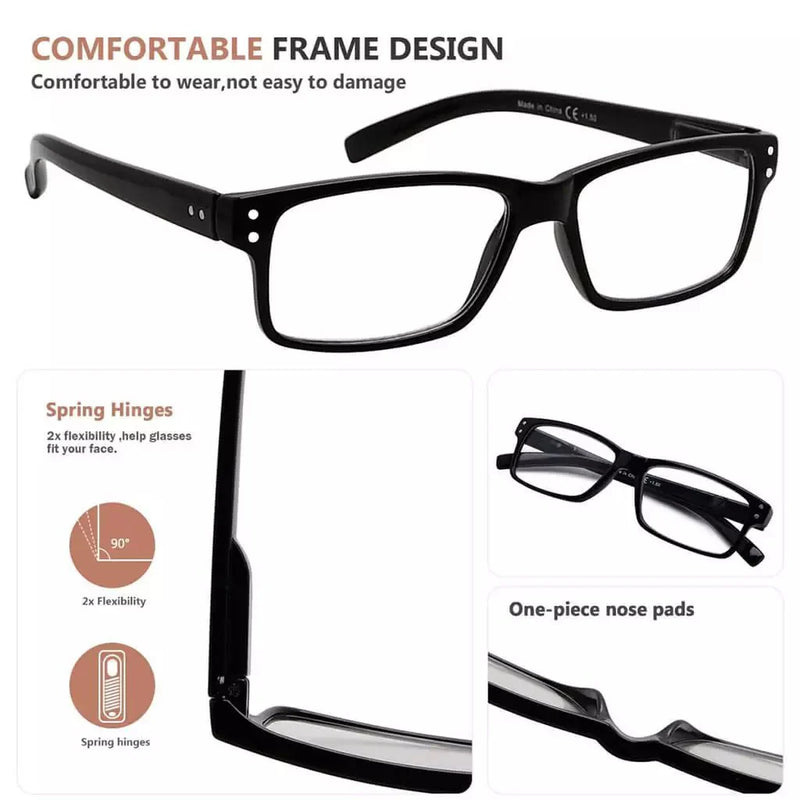 eyekeeper.com 5 Pack Classic Reading Glasses Spring Hinge Readers R032 Eyeglasses