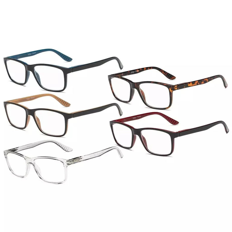 eyekeeper.com 5 Pack Classic Rectangular Reading Glasses R163 Eyeglasses