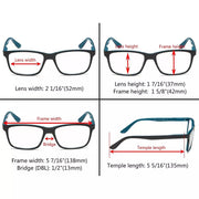 eyekeeper.com 5 Pack Classic Rectangular Reading Glasses R163 Eyeglasses