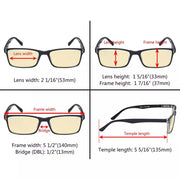 eyekeeper.com 5 Pack Comfort Rectangle Blue Light Blocking Reading Glasses TM802 Eyeglasses
