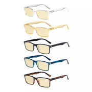 eyekeeper.com 5 Pack Comfort Rectangle Blue Light Blocking Reading Glasses TM802 Eyeglasses