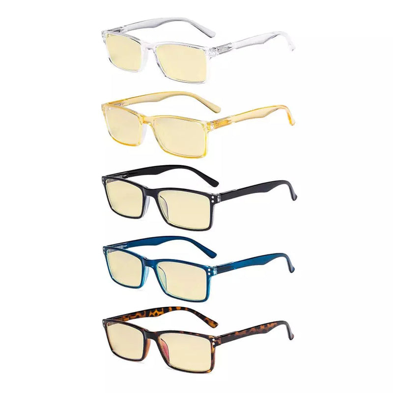 eyekeeper.com 5 Pack Comfort Rectangle Blue Light Blocking Reading Glasses TM802 Eyeglasses