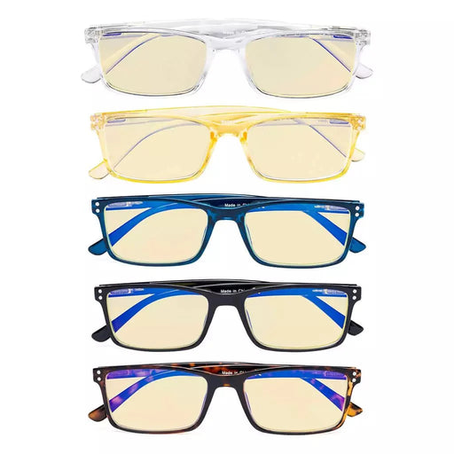 eyekeeper.com 5 Pack Comfort Rectangle Blue Light Blocking Reading Glasses TM802 Eyeglasses