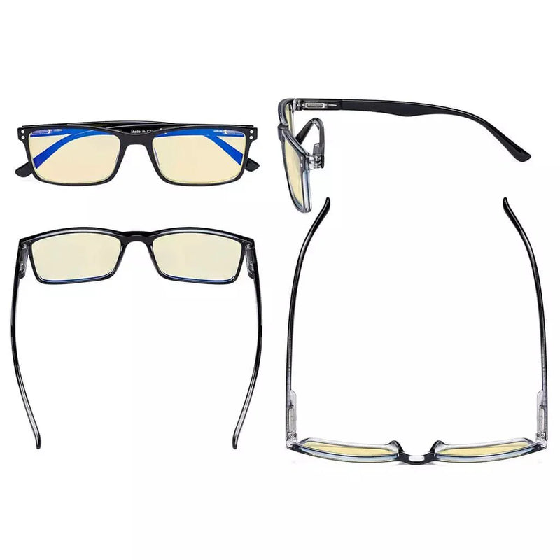 eyekeeper.com 5 Pack Comfort Rectangle Blue Light Blocking Reading Glasses TM802 Eyeglasses