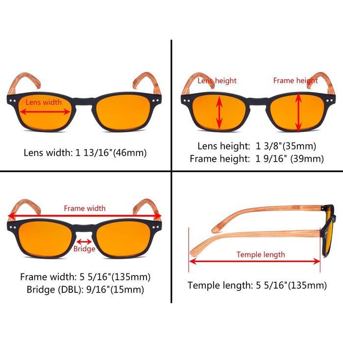 Eyekeeper - 5 Pack Blue Light Blocking Glasses Orange Tinted Lens Ds034