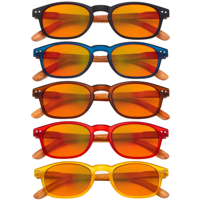 Eyekeeper - 5 Pack Blue Light Blocking Glasses Orange Tinted Lens Ds034