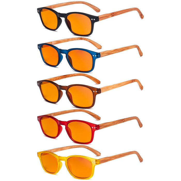 Eyekeeper - 5 Pack Blue Light Blocking Glasses Orange Tinted Lens Ds034