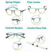 eyekeeper.com 5 Pack Cute Fashionable Two Tone Reading Glasses Colorful Readers R144 Eyeglasses