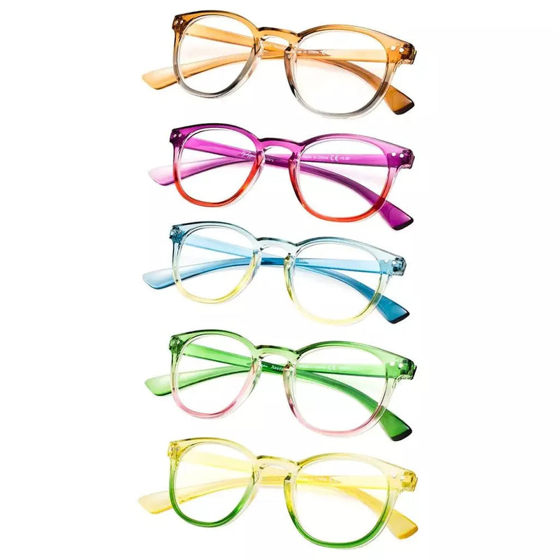eyekeeper.com 5 Pack Cute Fashionable Two Tone Reading Glasses Colorful Readers R144 Eyeglasses
