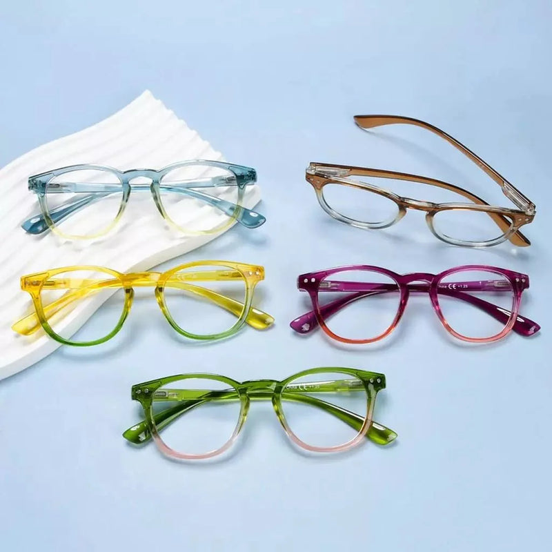 eyekeeper.com 5 Pack Cute Fashionable Two Tone Reading Glasses Colorful Readers R144 Eyeglasses