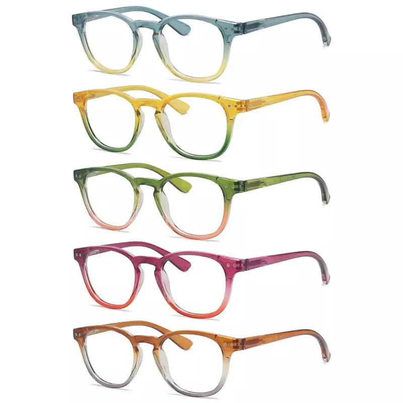 eyekeeper.com 5 Pack Cute Fashionable Two Tone Reading Glasses Colorful Readers R144 Eyeglasses