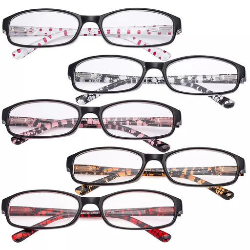 eyekeeper.com 5 Pack Cute Reading Glasses with Polka Dots Temples R908P Eyeglasses