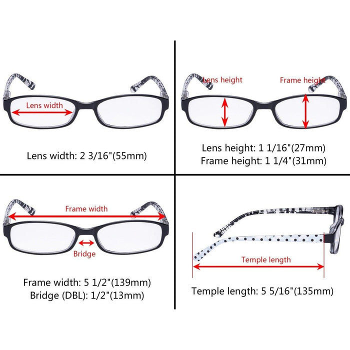 Eyekeeper - 5 Pack Cute Reading Glasses R908P