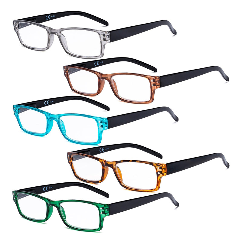 eyekeeper.com 5 Pack Cute Rectangle Reading Glasses R012N Eyeglasses