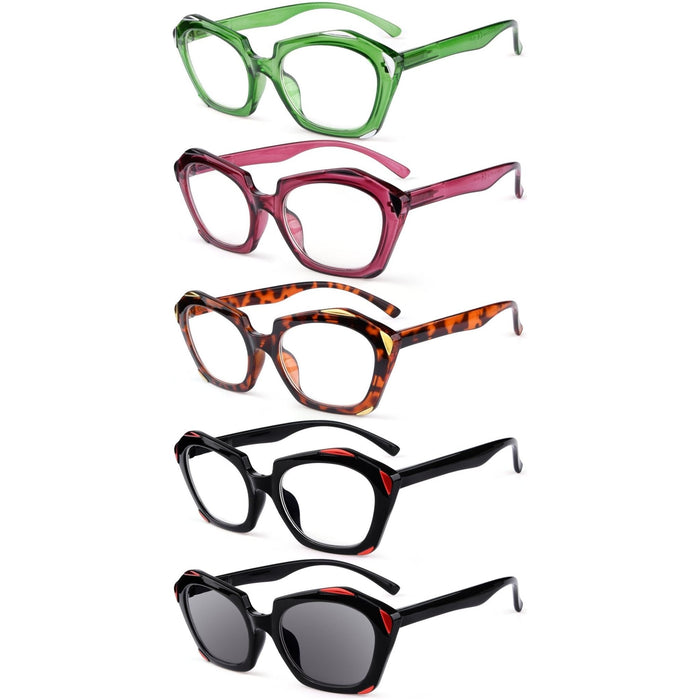 Eyekeeper - 5 Pack Fashionable Reading Glasses R2129