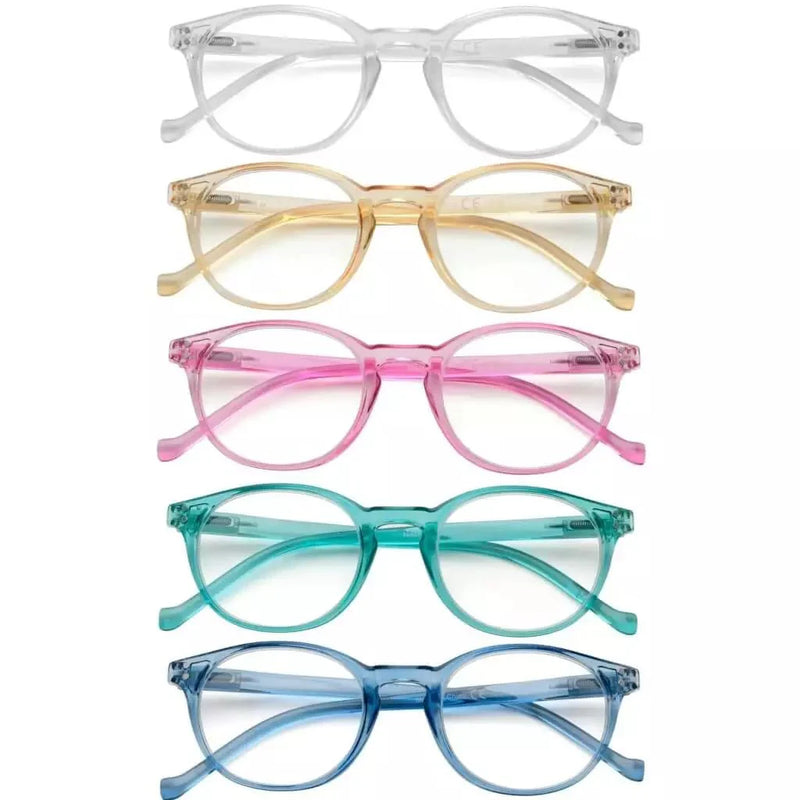 eyekeeper.com 5 Pack Elegant Reading Glasses Round Readers R9115C Eyeglasses