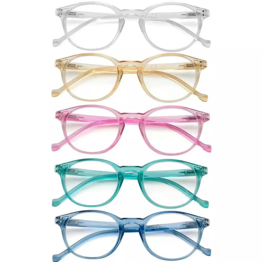 eyekeeper.com 5 Pack Elegant Reading Glasses Round Readers R9115C Eyeglasses