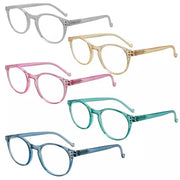 eyekeeper.com 5 Pack Elegant Reading Glasses Round Readers R9115C Eyeglasses