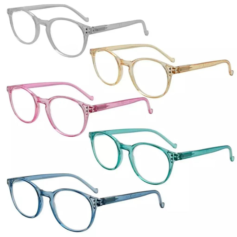 eyekeeper.com 5 Pack Elegant Reading Glasses Round Readers R9115C Eyeglasses