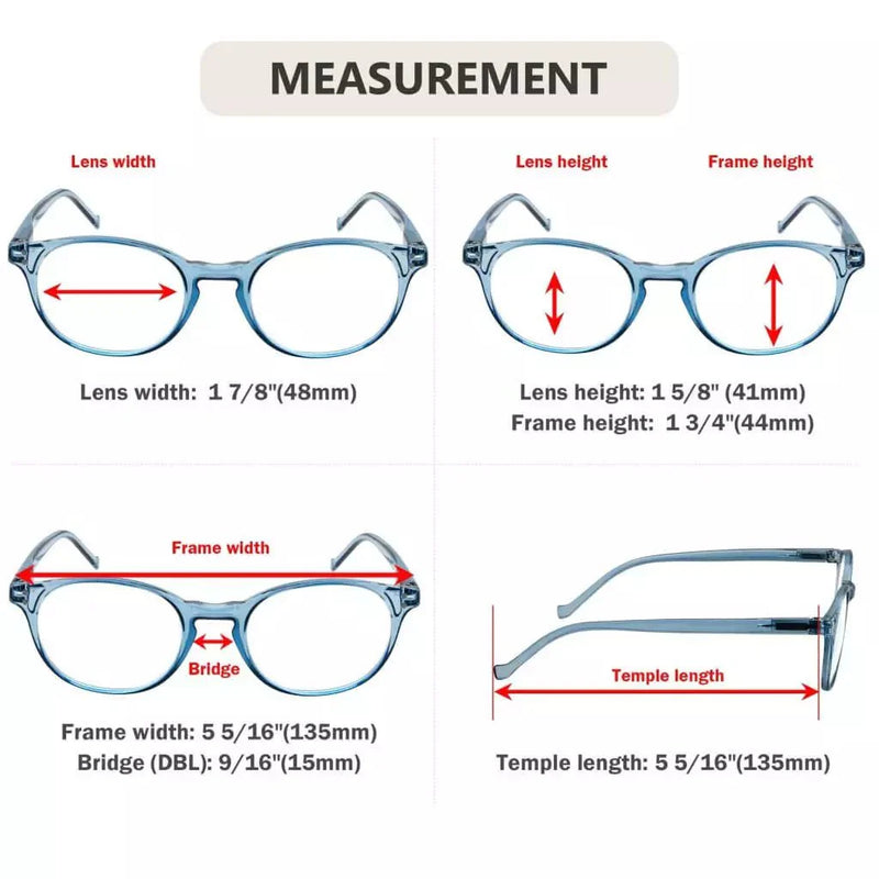 eyekeeper.com 5 Pack Elegant Reading Glasses Round Readers R9115C Eyeglasses