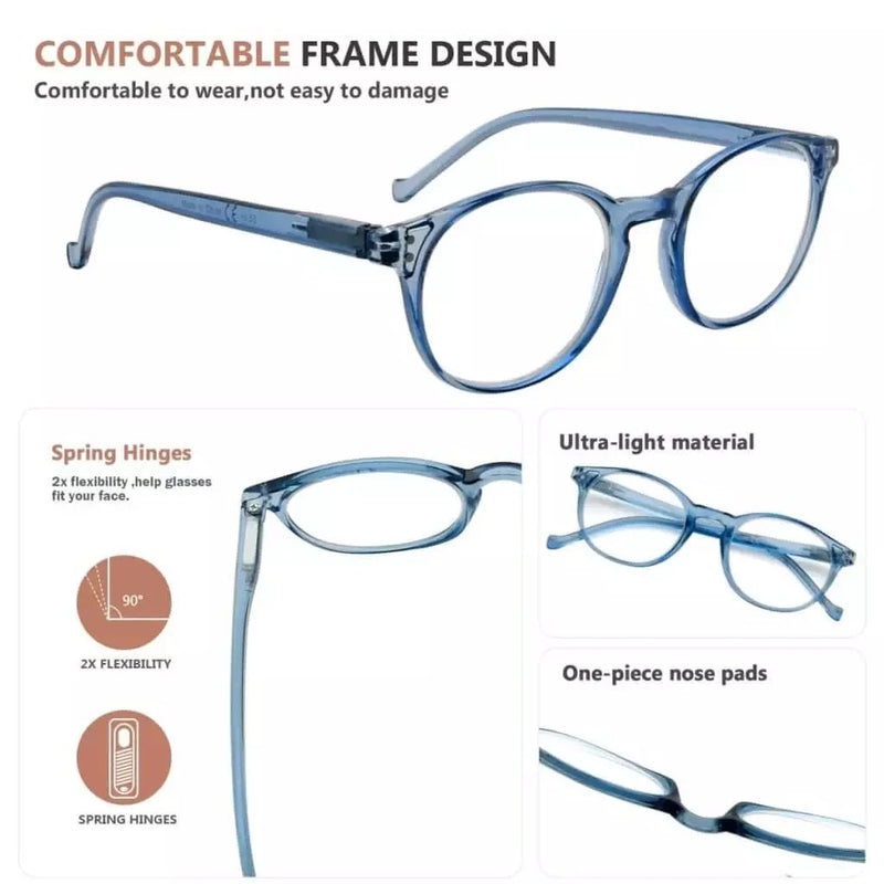 eyekeeper.com 5 Pack Elegant Reading Glasses Round Readers R9115C Eyeglasses