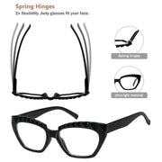 eyekeeper.com 5 Pack Fashion Cat-eye Reading Glasses Checkered Design Readers R2133 Eyeglasses