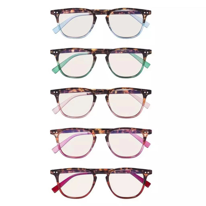 eyekeeper.com 5 Pack Fashion Oval Blue Light Filter Reading Glasses CG179 Eyeglasses