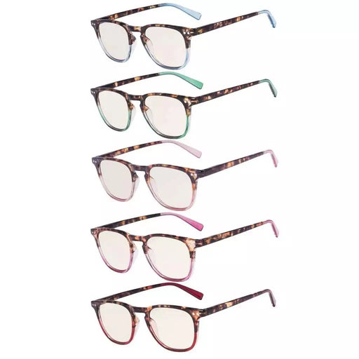 eyekeeper.com 5 Pack Fashion Oval Blue Light Filter Reading Glasses CG179 Eyeglasses