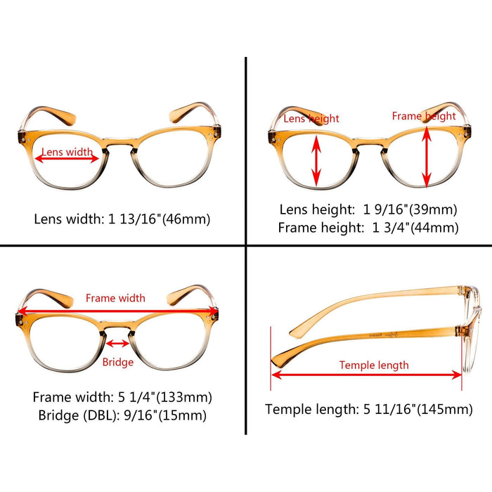 Eyekeeper - 5 Pack Fashion Two Tones Reading Glasses R144