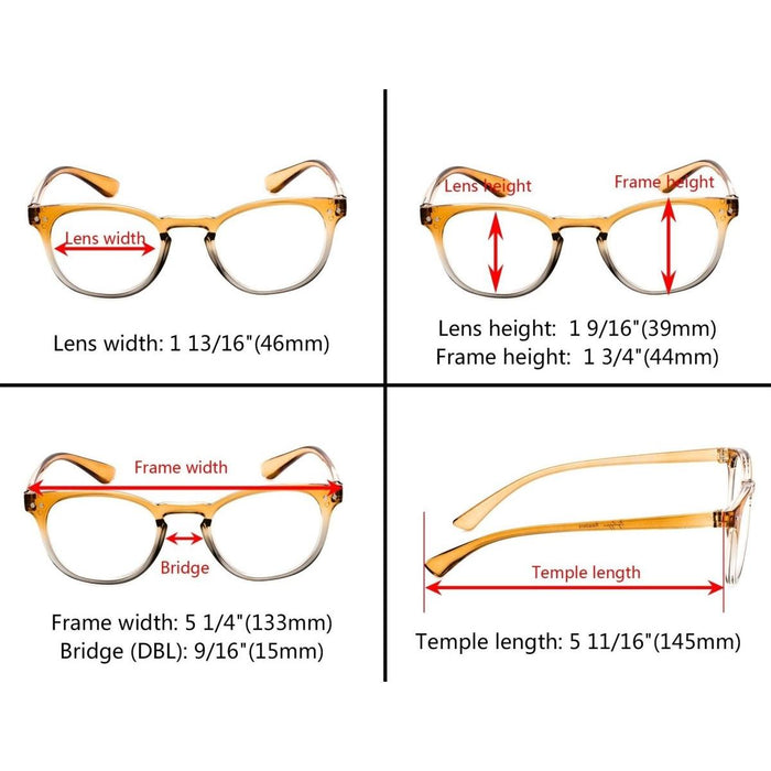 Eyekeeper - 5 Pack Fashion Two Tones Reading Glasses R144