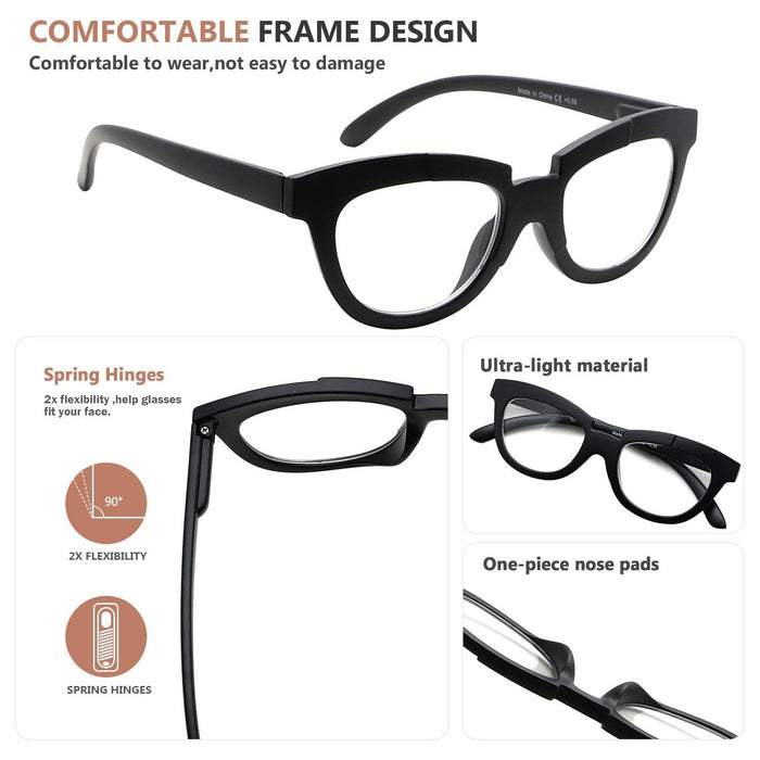 Eyekeeper - 5 Pack Fashionable Cat-Eye Reading Glasses R2102